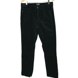 Long Tall Sally Size 12 Black Velvet Jeans Pants Straight Leg Pockets